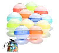 Reusable Water Balloons, 12 Pcs Silicone Water Balloons Quick-fill, Self Sealing Silicone Water Filled Balls with Mesh Bag, Latex-Free Outdoor Pool for Kids Adults