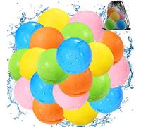 Reusable Water Balloons 20PCS Large Pack, Quick Fill Water Bombs for Kids Adults, Reusable Water Balls for Garden Pool Beach Outdoor Summer Toys, Family Party Games (Multicoloured-20PCS)