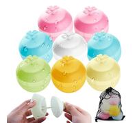 Reusable Water Balloons, SIENON New Deign 8PCS Self Sealing Refillable Silicone Water Balls, Quick Fill Splash Balls, Fun Pool Beach Toys Water Bombs for Kids Summer Outdoor Activities Water Games