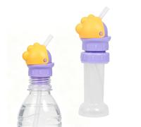 Reusable Water Bottle Spout Adapter with Straw Silicone Water Bottle Top Adapter Portable Drink Bottles Straws Lid for Travel Camping