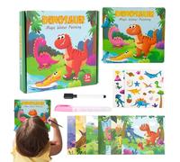 Reusable Water Color Art Book - Dinosaur Painting Workbook for Children, Drawing Pad, Educational Art Activity, Clean Learning Fun, Portable Travel Paint Set for Boys and Girls