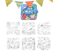 Reusable Water Painting Book,Cute Cartoon Reusable Portable Painting Tools,Watercolor Books for Beginners, for Trip Travel Home Craft