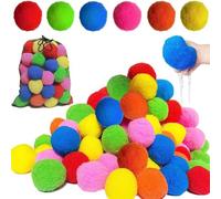 Reusable Water Sponge Balls, 60PCS Summer Water Sponge Balls Pool Toys, Sponge Water Ball, Soft Instant Refill Water Balloons No Cleanup for Pool, Beach, Backyard