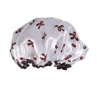 Reusable Waterproof Double Layer Shower Caps, Soft Elastic Bath Cap Bathroom Essentials, for Shower Bath Spa Hair Care(white)