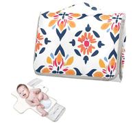 Reusable Waterproof pad with Tissue Pocket Baby Portable Changing pad for Moms, Dads- Mandala Design Indian-Inspired