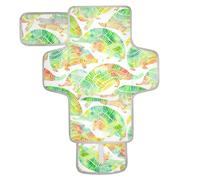 Reusable Waterproof pad with Tissue Pocket Portable Baby Changing pad Lightweight & Foldable Changing Station Watercolor Wild Animal Armadillo Tangerine Fluorescent Green