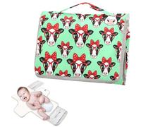 Reusable Waterproof pad with Tissue Pocket Rustic Farm Mint Green Cow Red Waterproof Pads for Baby for Moms, Dads cambiador de pa?ales para Bebes