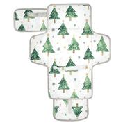 Reusable Waterproof pad with Tissue Pocket Waterproof Changing pad for Baby for Moms, Dads Christmas Safari Trees Green Glitter