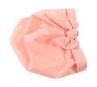 Reusable Waterproof Shower Cap with Bow, Polyester Pink for Women | Bowknot Design, Lightweight Gentle Fit, Bath and Face Wash Use, Shower Protection, Pink Colour