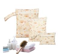 Reusable Waterproof Wet Bag, Cloth Diaper Wet Dry Bags, | Beach Pouches Set of 3 | Travel Waterproof Diaper Organizer Storage Bags for Kids for Vacation Camping Gym Pool Trip and Hiking