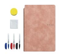 Reusable Whiteboard Notebook - Erasable Dry Erase Pad, Writing Journal, A5 Memo Organizer | Bound Notebook with Color Pens for Classroom Office Meeting Daily Planning