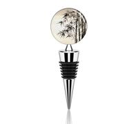 Reusable Wine Bottle Stopper Wine Stopper Bamboo Tree Image Chinese Calligraphy Wine Saver with Silicone Seal Bottle Saver Wine Preserver for Wine Champagne