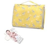 Reusable wipeable Changing pad with Tissue Pocket Changing Pads for Changing Table for Moms, Dads- Style Zebras Sun Pastel Yellow