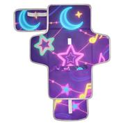 Reusable wipeable Changing pad with Tissue Pocket Waterproof Changing pad for Baby Infant Travel Station Kit Fluorescent Colored Stars and Moons