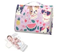 Reusable wipeable Changing pad with Tissue Pocket Waterproof Changing pad for Moms, Dads- Lovely Cute Dogs Valentine's Day