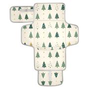 Reusable wipeable Changing pad with Tissue Pocket Waterproof Changing pad with Built-in Pillow Christmas Nutcracker Soldier Tree Seamless Pattern Red Green Festive Holiday Design for Traditional