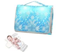 Reusable wipeable Changing pad with Tissue Pocket Winter Snowflake Blue Waterproof Pads for Baby Infant Travel Station Kit cambiador de pa?ales para Bebes