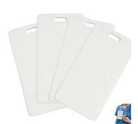 Reusable Wipeable Writing Plastic Card, Sturdy ID Badge Note Form Factor for Logistics, Office and Warehouse Labeling, Reusable Custom Blank Name Tag with Slot (White 4pcs)
