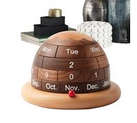 Reusable Wooden Planet Wooden Desk Calendar Desk Perpetual Calendar Decorations