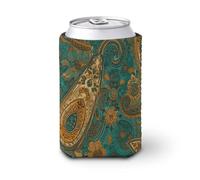 Reusable Yellow Paisley Pattern Coffee Cups Sleeve for Home, Washable Mug Sleeve for Hot Drinks, Cold Coolies Cooler Cover for Starbucks, Beverage Holder for McDonalds