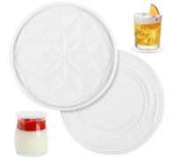 Reusable Yoghurt Pot Lids, Silicone Coasters for Drinks, Silicone Lids for 9.5cm Yoghurt Pots Non-Slip Heat-Resistant for Table Office Bar Furniture Protection F4-2H1BD