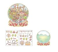Reusably Piling Sticker for Children Interactively Family Craft Set with 4 Theme Designs and Grip Tweezers Crystal Paradisiacal Sticker Collection