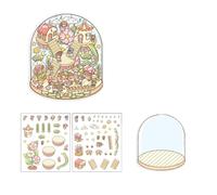 Reusably Piling Sticker for Children Interactively Family Craft Set with 4 Theme Designs and Grip Tweezers Interactively Flower House Sticker Set