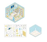 Reusably Piling Sticker for Children Interactively Family Craft Set with 4 Theme Designs and Grip Tweezers Educational Piling Sticker