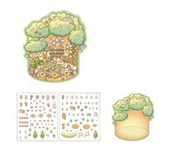 Reusably Piling Sticker for Children Interactively Family Craft Set with 4 Theme Designs and Grip Tweezers Interactively Flower House Sticker Set