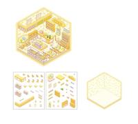 Reusably Piling Sticker for Children Interactively Family Craft Set with 4 Theme Designs and Grip Tweezers Interactively Flower House Sticker Set