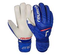 Reusch Attractive Grip Finger Support Junior 4060485281758 Unisex Goalkeeper Gloves with Practical Finger Protection Deep Blue/White, 8