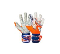 Reusch Attrakt Fusion Grippy and Breathable Goalkeeper Gloves Men and Women Adult Football Gloves Suitable for All Weather Conditions and Pitch Surfaces, Orange-Blue, 10