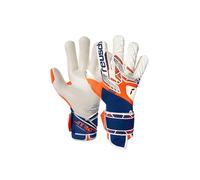 Reusch Attrakt Gold X Guardian Grippy Goalkeeper Gloves Men and Women Adult Football Gloves Suitable for All Weather Conditions and Pitch Surfaces, Orange-Blue, 8.5