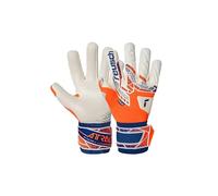 Reusch Attrakt Gold X NC Breathable Goalkeeper Gloves Men and Women Adult Football Gloves Suitable for All Weather Conditions and Pitch Surfaces, Orange-Blue, 9