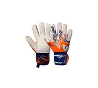 Reusch Attrakt Silver Junior Kids Goalkeeper Gloves for All Weather and Play Surfaces - Orange-Blue, 5