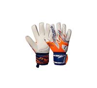 Reusch Attrakt Silver Junior Non-Slip Goalkeeper Gloves Children Teenagers Football Gloves Suitable for All Weather Conditions and Pitch Surfaces, Orange/Blue, 6