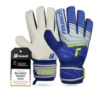 Reusch Attrakt Solid Goalkeeper Gloves, Robust Grip with Synthetic Latex, 360° Stability Thanks to Full Strap and Elastic Cuff, in All Weathers, All Types of Playing Field