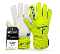 Reusch Attrakt Solid Junior 5272515 Unisex Goalkeeper Gloves for All Playing Field Surfaces Safet Yellow/DP Blue/Whit, 8