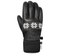 Reusch - Warm, Waterproof Ski gloves in Primaloft® - Reusch Charlize R-TEX® XT Black/White/Gold for Women in Leather - Size 7 White 7