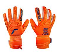 Reusch Children's Unisex Goalkeeper Gloves, Attrakt Freegel Silver Junior, Orange/Blue, 8