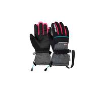 Reusch Connor R-TEX XT Junior Warm, Waterproof, Windproof and Breathable Winter Gloves, Finger Gloves, Ski Gloves for Children, Kids, Teenagers, Girls and Boys, Black/Grey/Pink, 6.5