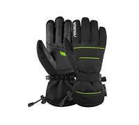 Reusch Crosby R-TEX® XT 7716 7716 Black/Neon Green with Wrist Strap and Waterproof Membrane, Pleasantly Warm Ski Gloves, Sports Gloves, Snow Gloves