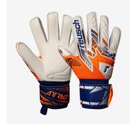 Reusch Attrakt Silver Junior Non-Slip Goalkeeper Gloves Children Teenagers Football Gloves Suitable for All Weather Conditions and Pitch Surfaces, Orange/Blue, 8