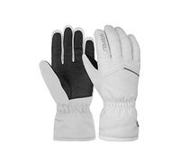 Reusch Marisa Guaranteed Windproof, Extra Breathable and Warm Winter Gloves, Finger Gloves, Snow Gloves, Ski Gloves for Women with Long Cuff, 6, White/Silver