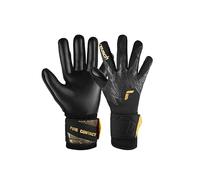 Reusch Pure Contact Infinity Junior Goalkeeper Gloves for Children, Ideal for Artificial Grass, 5, Black/Gold