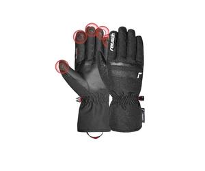 Reusch Winter Glove All Finger Touch Extra Warm, Windproof and Breathable Unisex Winter Gloves Finger Gloves Ski Gloves Men Women Touch Screen Compatible, Black-Silver, 8