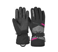 Reusch Women's Extra Warm Waterproof and Breathable Ski Gloves, Blck/Blck Melang/Pink Glo, 7.5