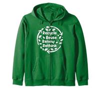 Reuse Reduce Recycle Funny Ecological Earth Day outfit Zip Hoodie