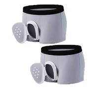 REUset Pack of 2 Men's Boxer Briefs for Male Surgery for Circumcision Phimosis with Ventilation Hole Protective Cup, C, L