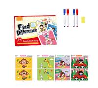 Reusing Spots the Difference Cards Visual Discrimination Practice Cards Set for Children Kids Fun Learning Activity Educational Matching